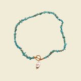 Susan Necklace with Turquoise & Baroque Pearl