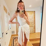 Suzanne Sarong in White