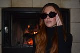 Jackie Oval Sunglass in Black